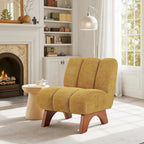 Sillón moderno de madera y tela