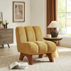 Sillón moderno de madera y tela