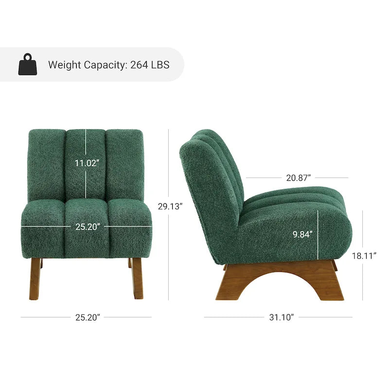 Sillón moderno de madera y tela