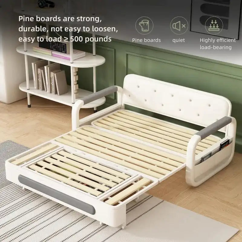 Sofá cama moderno de espuma viscoelástica con almacenaje