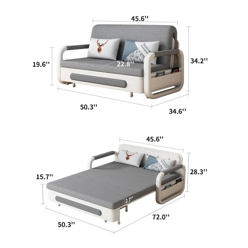 Sofá cama moderno de espuma viscoelástica con almacenaje