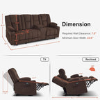 Sofá Reclinable Eléctrico con Masaje y Calefacción Lumbar