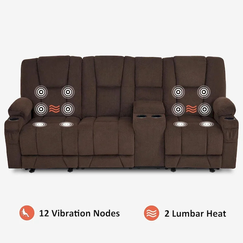 Sofá Reclinable Eléctrico con Masaje y Calefacción Lumbar