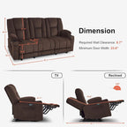 Sofá Reclinable Eléctrico con Masaje y Calefacción Lumbar
