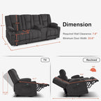 Sofá Reclinable Eléctrico con Masaje y Calefacción Lumbar
