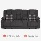 Sofá Reclinable Eléctrico con Masaje y Calefacción Lumbar