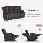 Sofá Reclinable Eléctrico con Masaje y Calefacción Lumbar