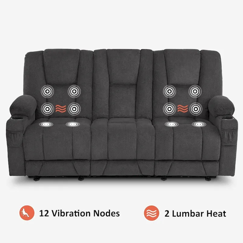 Sofá Reclinable Eléctrico con Masaje y Calefacción Lumbar