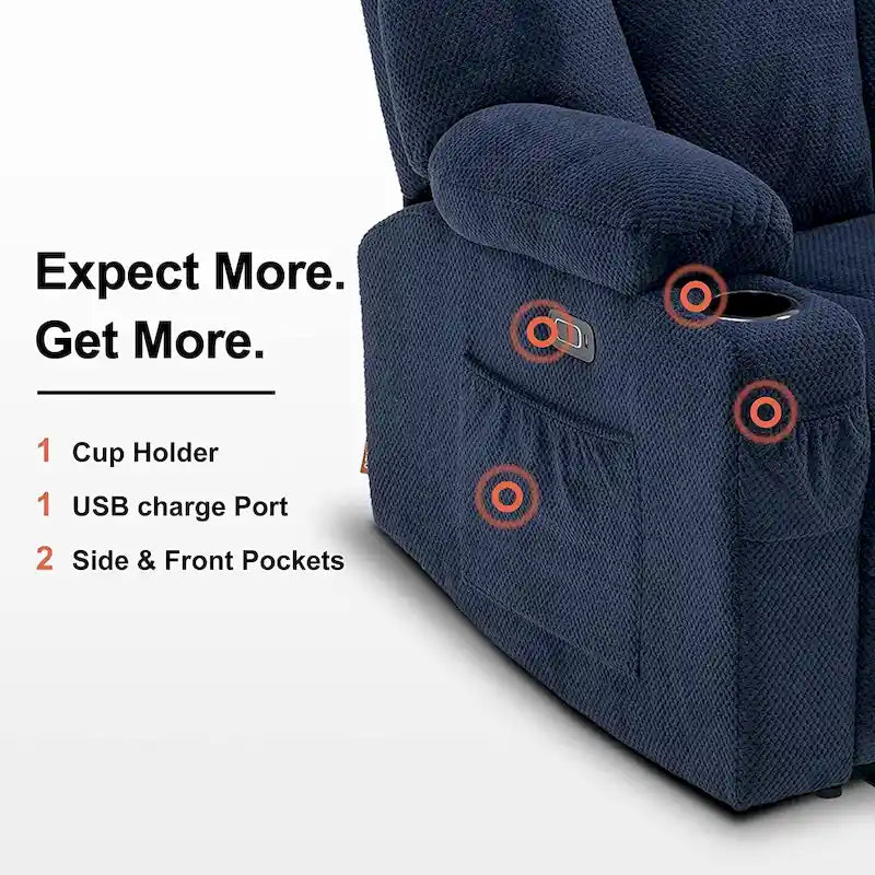 Sofá Reclinable Eléctrico con Masaje y Calefacción Lumbar