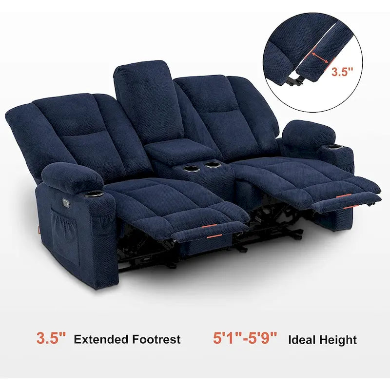 Sofá Reclinable Eléctrico con Masaje y Calefacción Lumbar