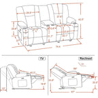 Sofá Reclinable Eléctrico con Masaje y Calefacción Lumbar