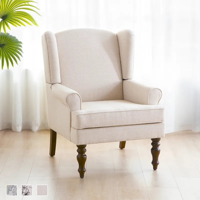 Sillón decorativo con patas torneadas y brazos redondos