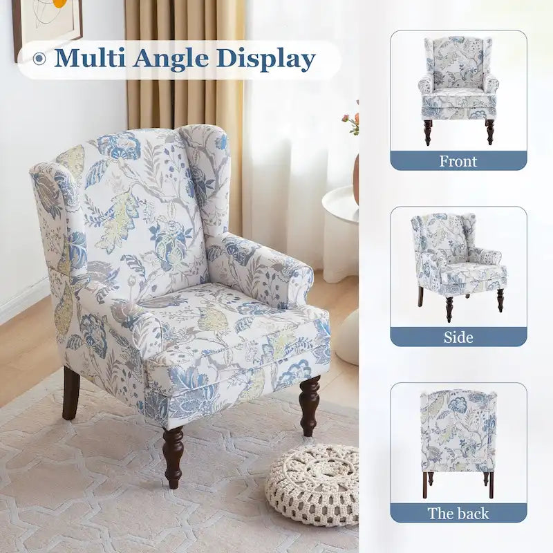 Sillón decorativo con patas torneadas y brazos redondos
