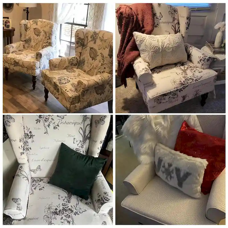 Sillón decorativo con patas torneadas y brazos redondos