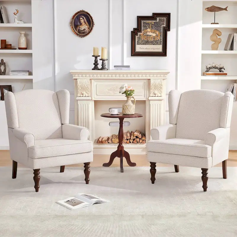 Sillón decorativo con patas torneadas y brazos redondos