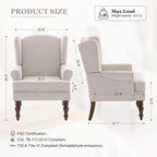 Sillón decorativo con patas torneadas y brazos redondos