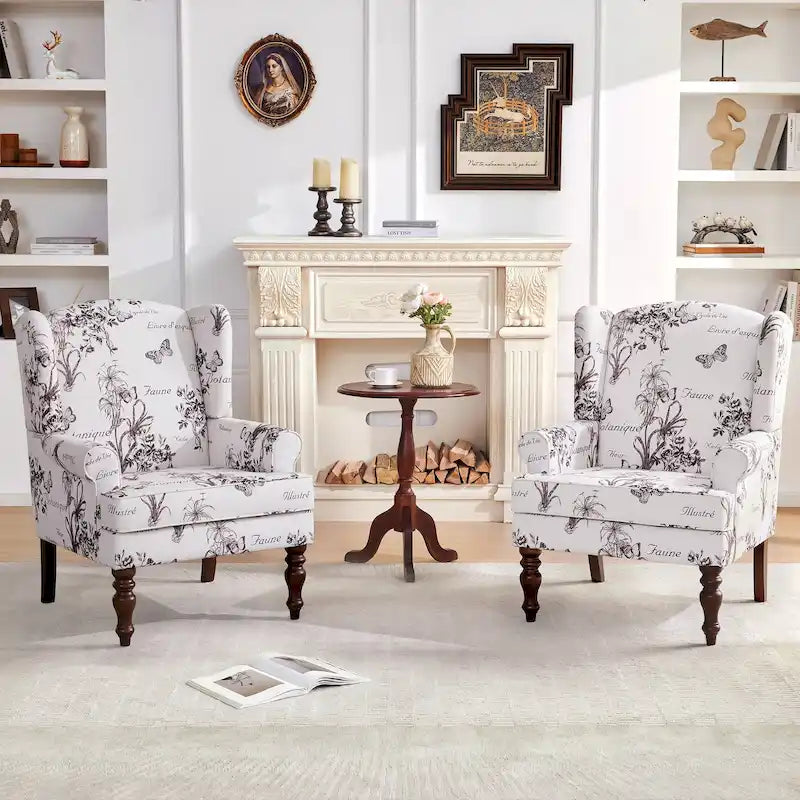 Sillón decorativo con patas torneadas y brazos redondos