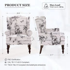 Sillón decorativo con patas torneadas y brazos redondos