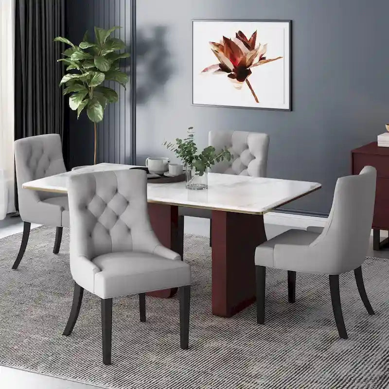 Sillas de comedor Hayden modernas con tapizado capitoné