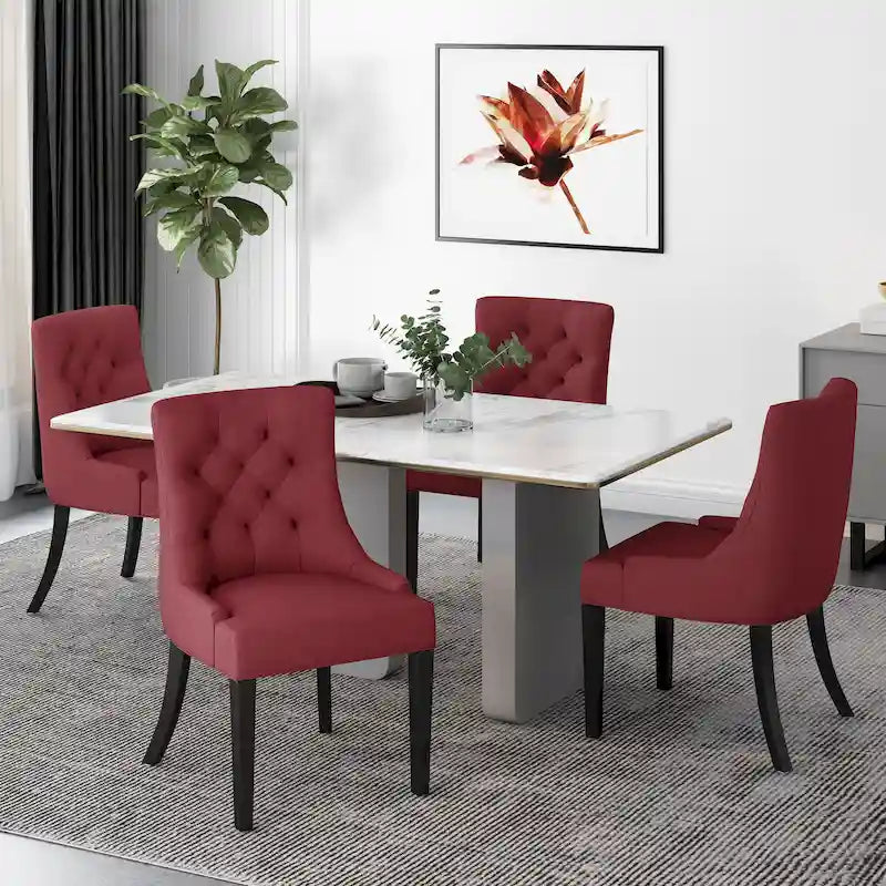 Sillas de comedor Hayden modernas con tapizado capitoné
