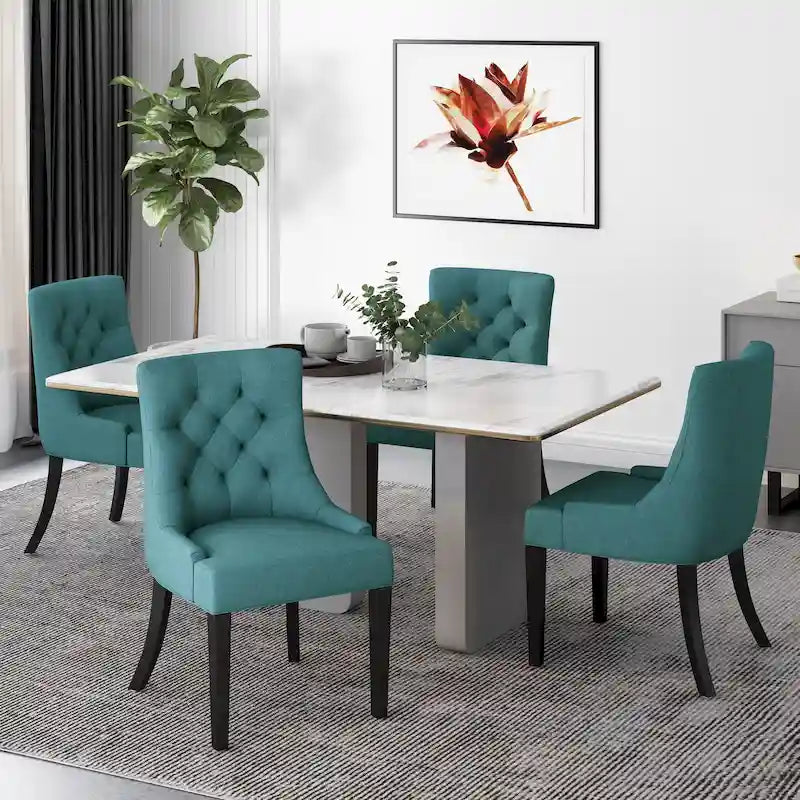Sillas de comedor Hayden modernas con tapizado capitoné
