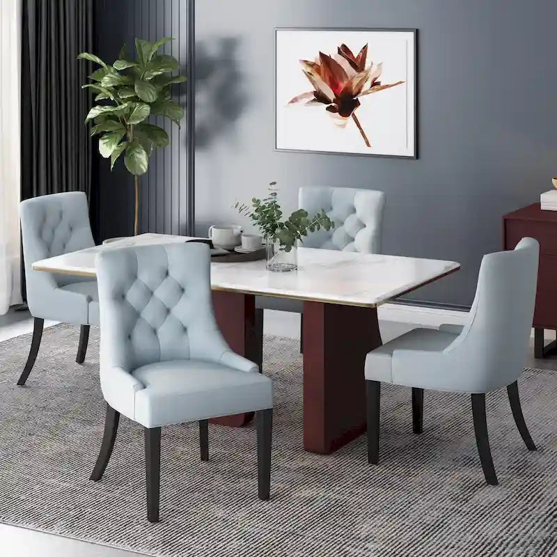 Sillas de comedor Hayden modernas con tapizado capitoné