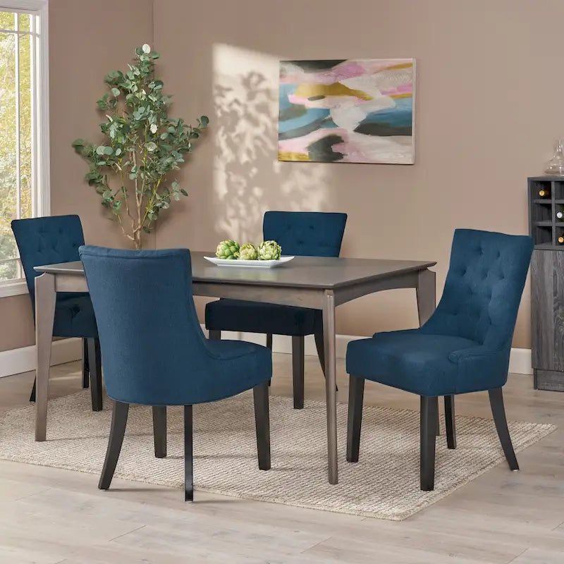Sillas de comedor Hayden modernas con tapizado capitoné