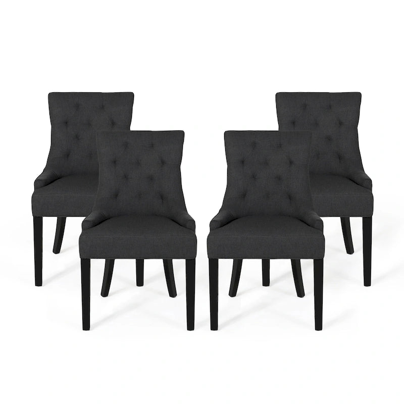 Sillas de comedor Hayden modernas con tapizado capitoné