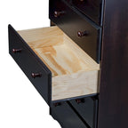 Cómoda de 5 cajones de madera maciza 100% con tiradores de metal o madera