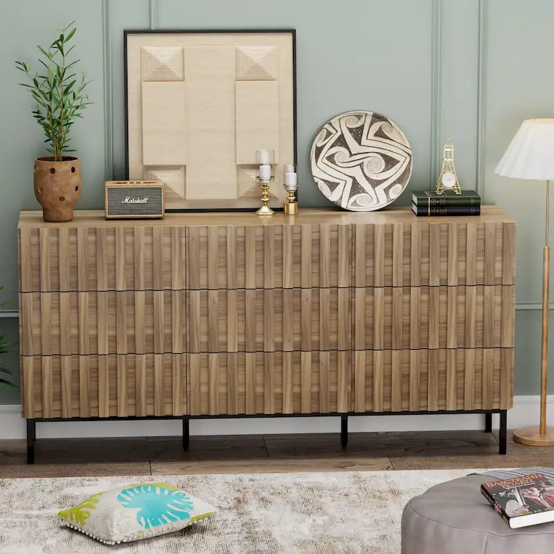 Gabinete Organizador de Dormitorio con Cajones - Cómoda de Almacenamiento de 9 Cajones