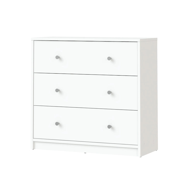 Cómoda de madera manufacturada de 3 cajones
