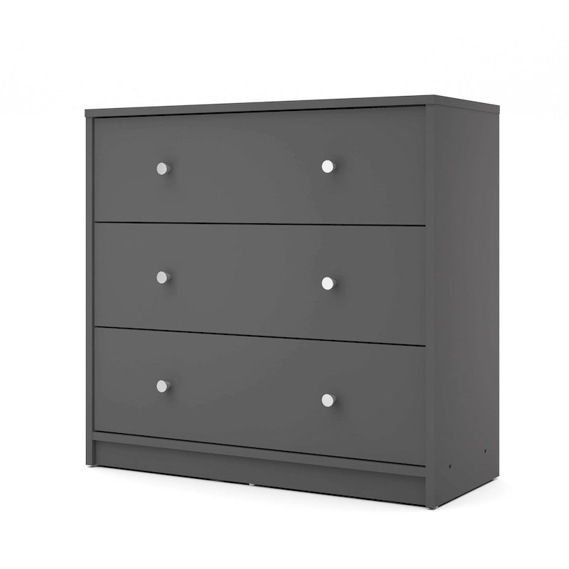 Cómoda de madera manufacturada de 3 cajones