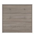 Cómoda de madera manufacturada de 3 cajones