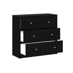 Cómoda de madera manufacturada de 3 cajones