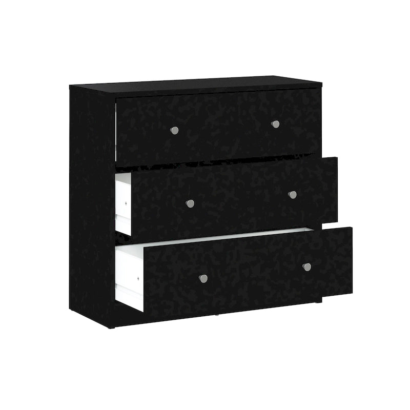 Cómoda de madera manufacturada de 3 cajones