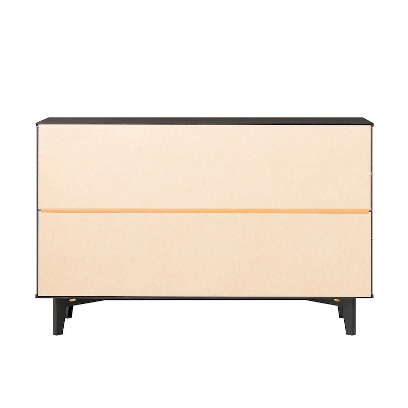 Cómoda de madera maciza de mediados de siglo con 6 cajones