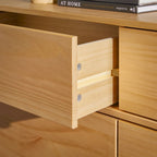 Cómoda de madera maciza de mediados de siglo con 6 cajones