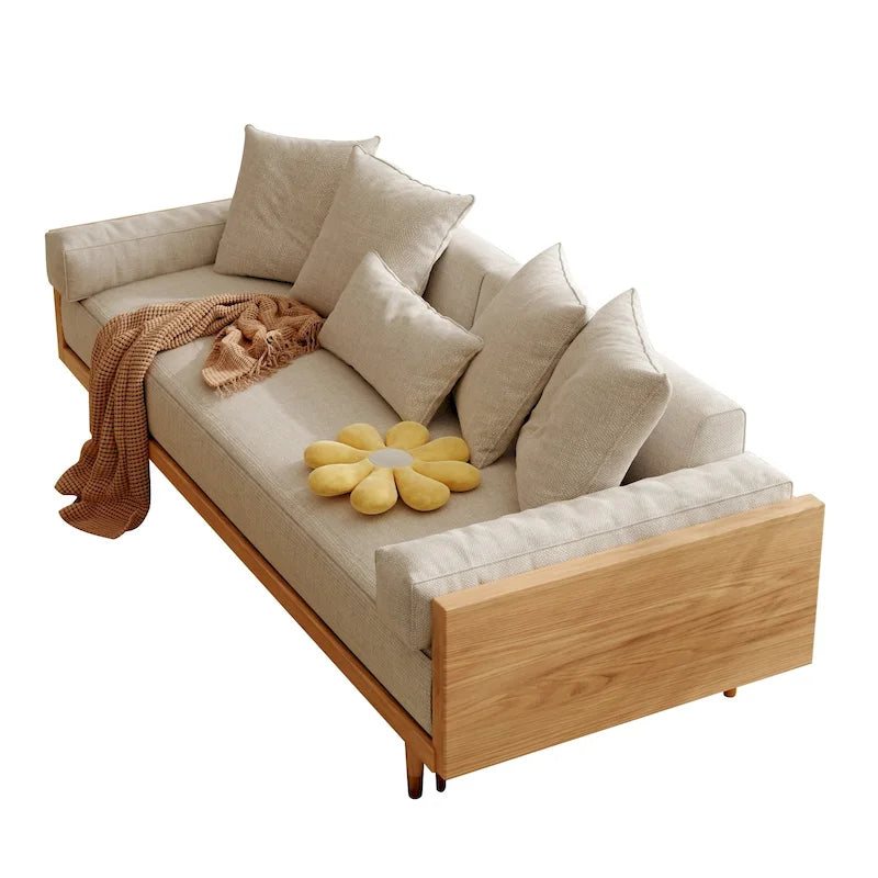 Sofá cama moderno de madera maciza retráctil