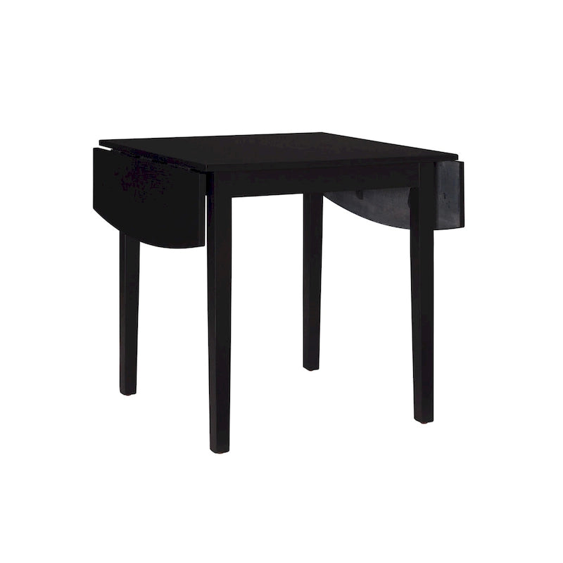 Mesa de comedor de madera maciza cuadrada con alas abatibles