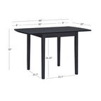 Mesa de comedor de madera maciza cuadrada con alas abatibles