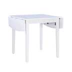 Mesa de comedor de madera maciza cuadrada con alas abatibles