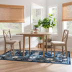 Mesa de comedor de madera maciza cuadrada con alas abatibles