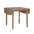 Mesa de comedor de madera maciza cuadrada con alas abatibles