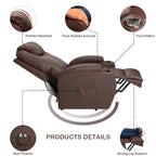 Sillón reclinable elevador eléctrico con masaje de piel sintética