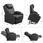 Sillón reclinable elevador eléctrico con masaje de piel sintética