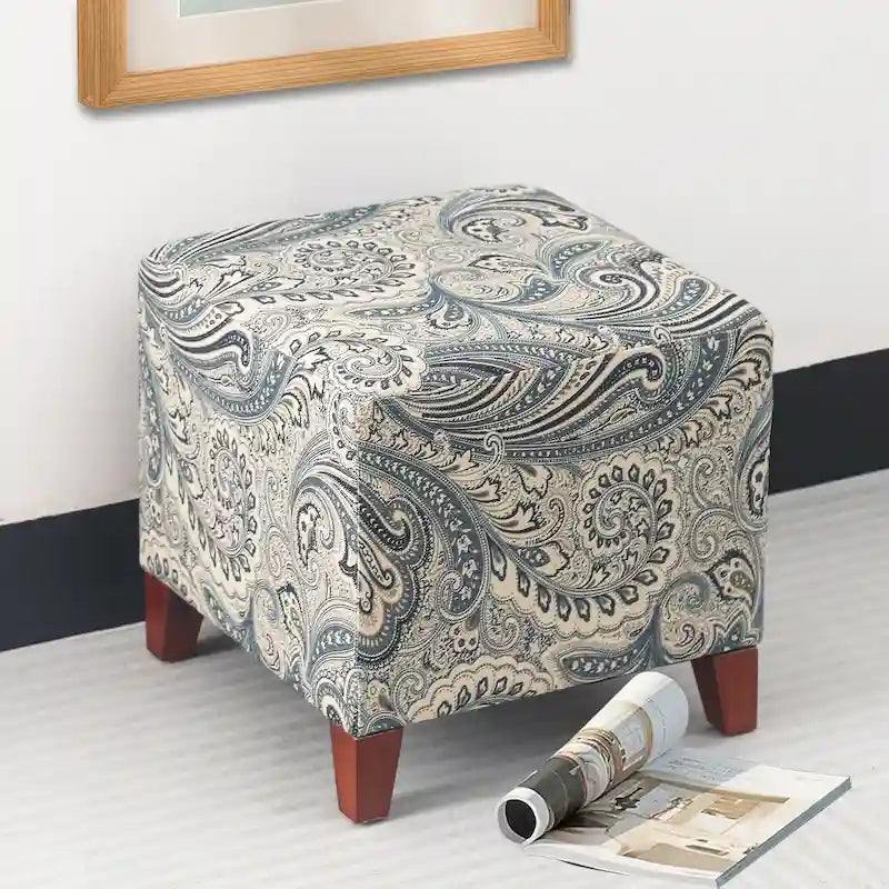 Reposapiés otomano cubo apasionado de estilo británico sencillo
