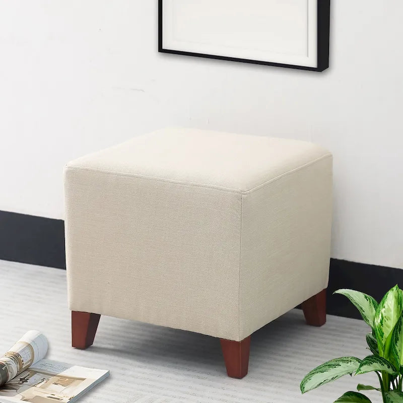 Reposapiés otomano cubo apasionado de estilo británico sencillo