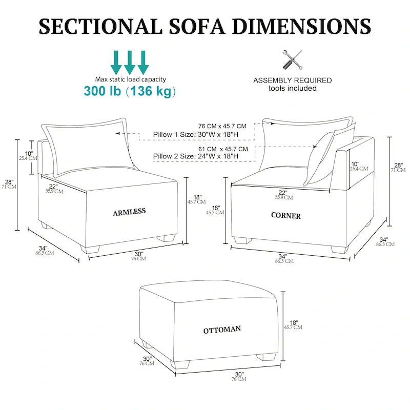 Sofá seccional modular
