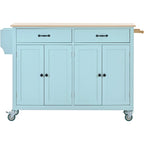 Carrito de isla de cocina con superficie de madera maciza y ruedas con freno