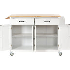 Carrito de isla de cocina con superficie de madera maciza y ruedas con freno